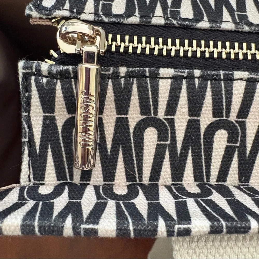 JASON WU Canvas Tote Bag Remmy Logo Print Black and Cream‎